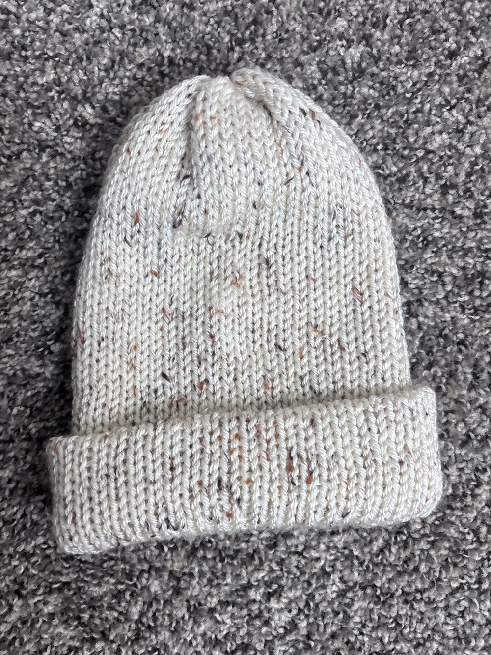 Kids Cream Speckled Knit Beanie